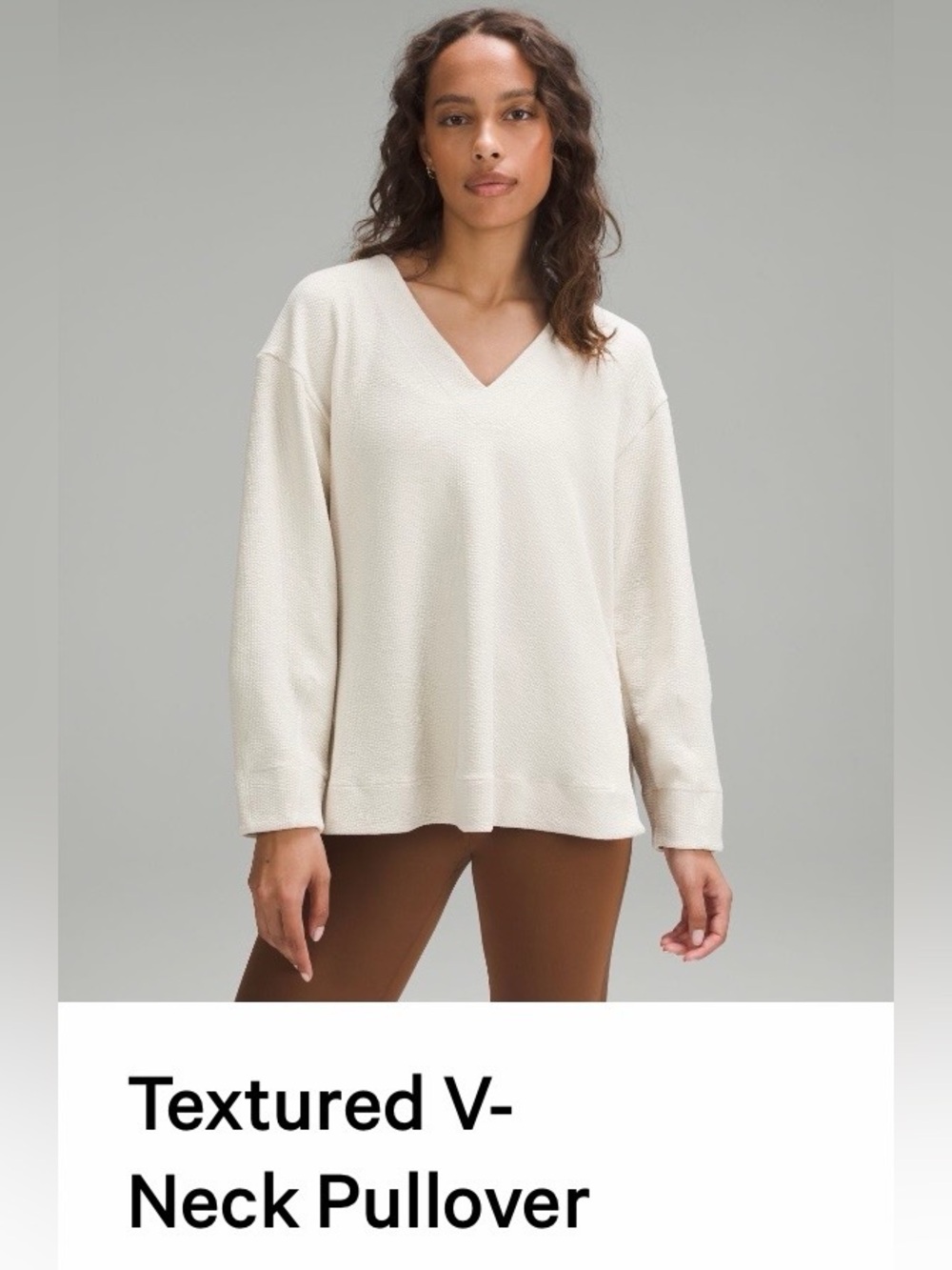 lululemon athletica Textured V-Neck Sweater - Cream